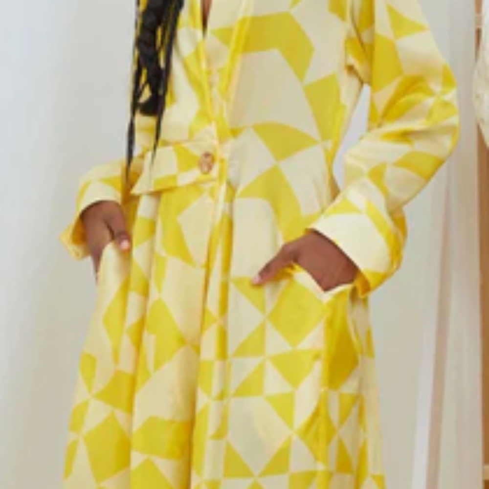 ATELIER DELPHINE Saskia Luxe Butter Jumpsuit Mid Century Print Silky Cupro L NWT - Picture 3 of 16